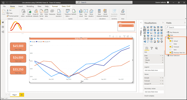 Show Data Point Based on Slicer Selection - Addend Analytics